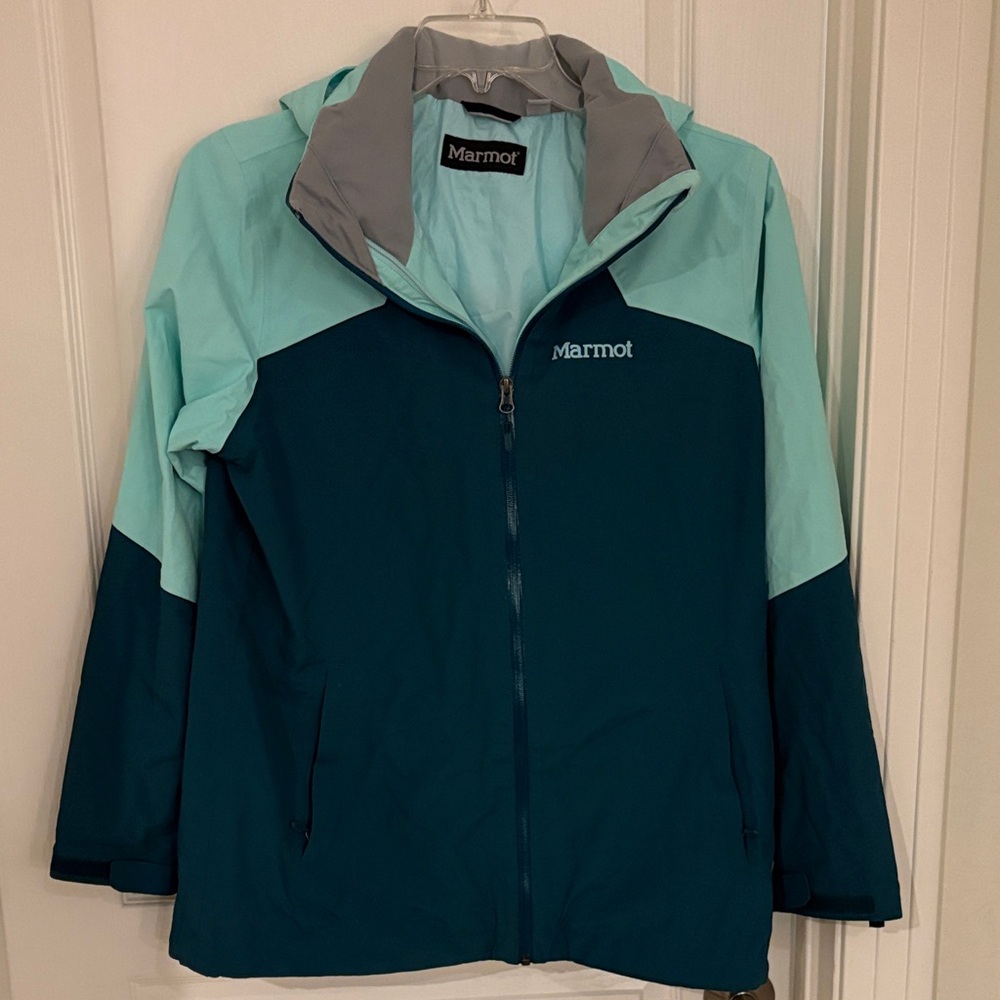 Marmot‎ Aqua and Dark Teal Jacket Womens Large
